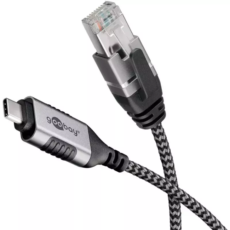 Goobay Cable Ethernet USB-C 3.1 a RJ45 Slim, 2 m, negro (74403)