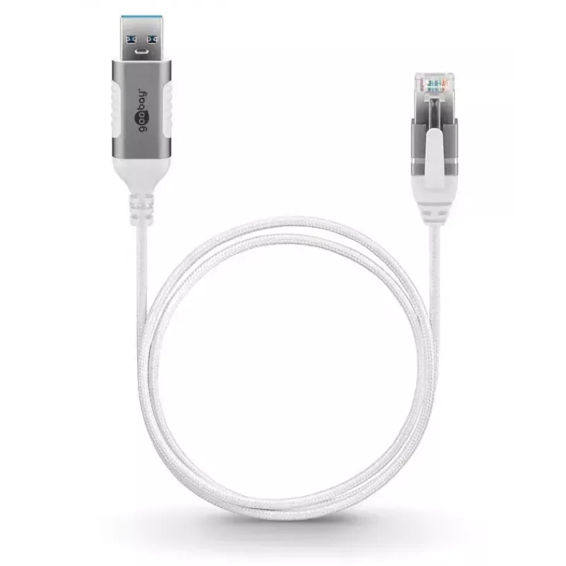Cable de red Goobay 74384 USB 3.0 Type-A RJ45 15 m blanco