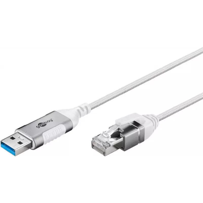 Cable de red Goobay 74380 USB 3.0 Type-A RJ45 3 m blanco