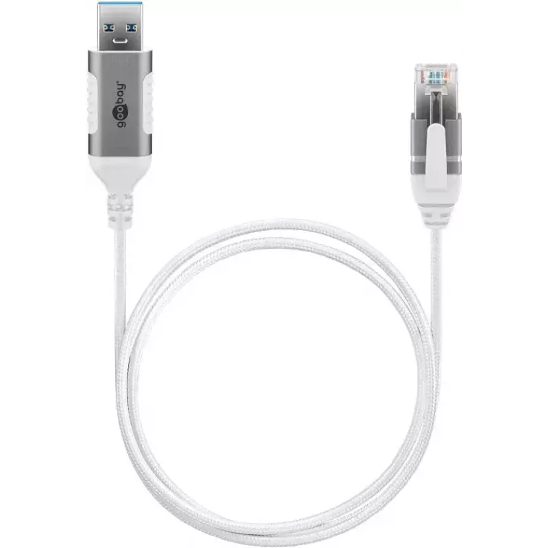 Cable de red Goobay 74380 USB 3.0 Type-A RJ45 3 m blanco