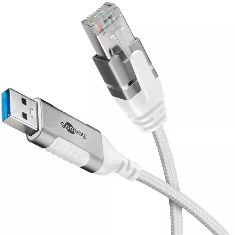 Cable de red Goobay 74380 USB 3.0 Type-A RJ45 3 m blanco
