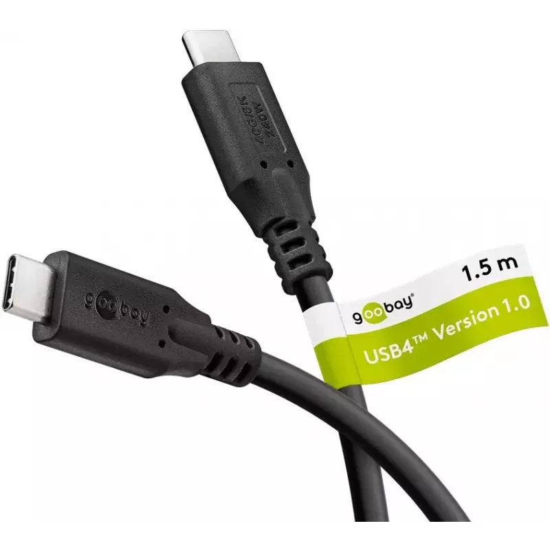 Cable USB Goobay 74184 USB4 Gen 2x2 1,5 m USB-C negro