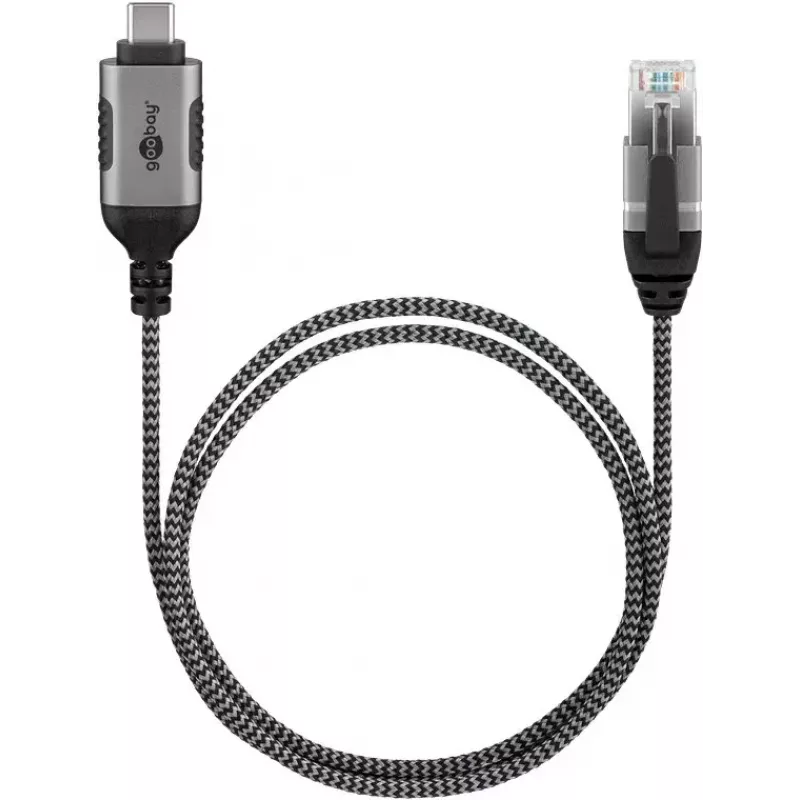 Goobay Cable Ethernet USB-C 3.1 a RJ45 Slim, 7,5 m, negro (74406)