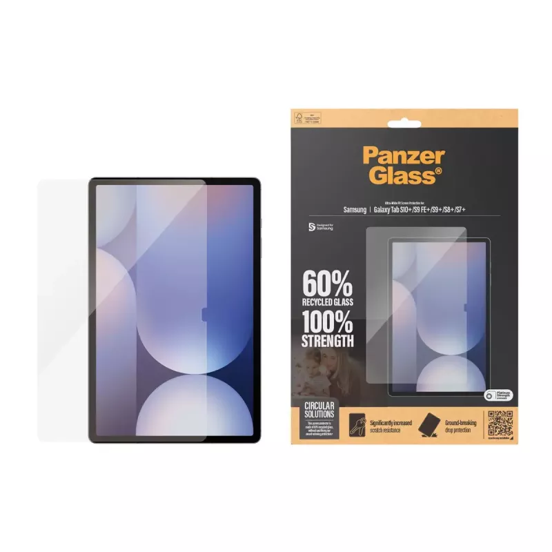 Protector de pantalla PanzerGlass Samsung Galaxy Tab S7+ S8+ S9+ S9 FE+ S10+ Ultra-Wide Fit