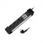 Regleta de alimentación 2Direct LPS285 1,4m 3 tomas AC para interior negra plata