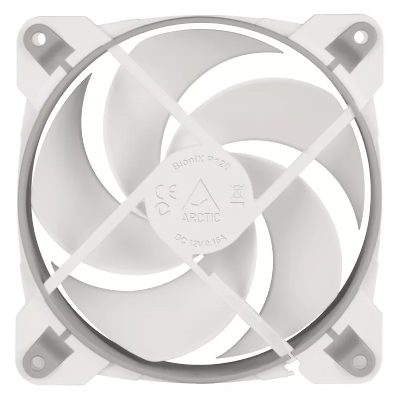 ARCTIC BioniX P120 (gris/blanco) – ventilador gaming de 120 mm optimizado para presión con PWM PST