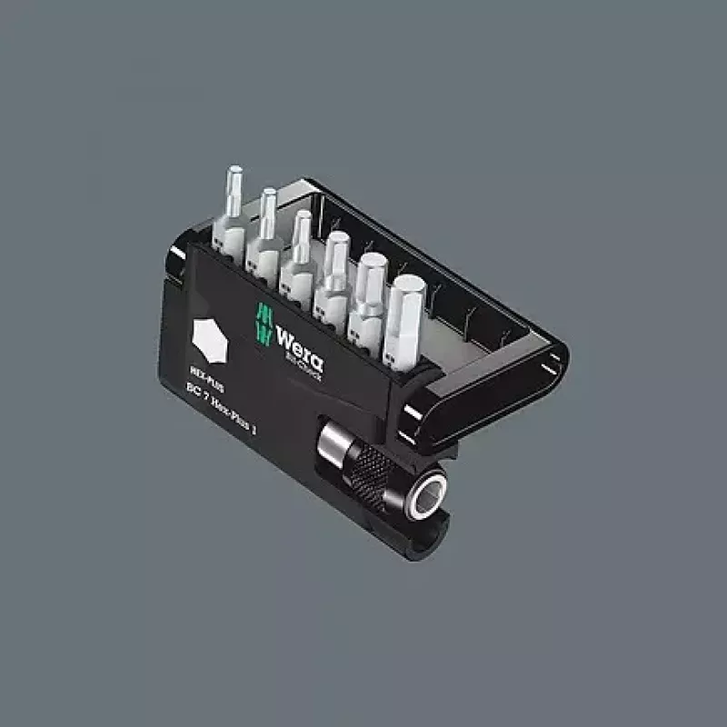 Wera Bit-Check 7 Hex-Plus 1 Juego de puntas para destornillador, 7 piezas, H2-H6