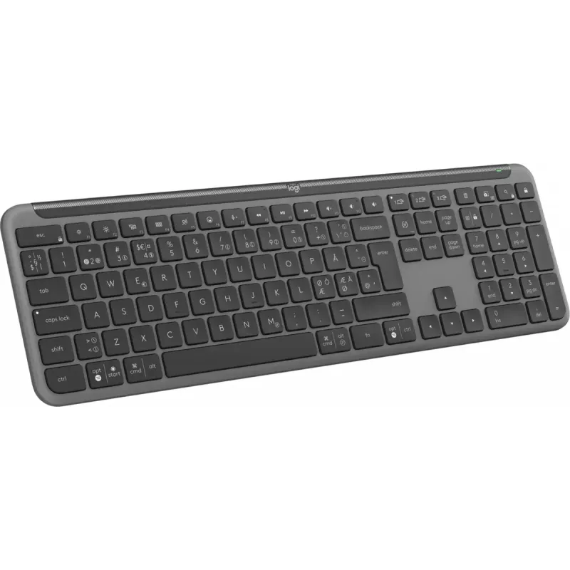 Logitech K950 Signature Teclado fino de oficina RF Wireless Bluetooth QWERTY Danés Finés Nórdico Sueco Grafito