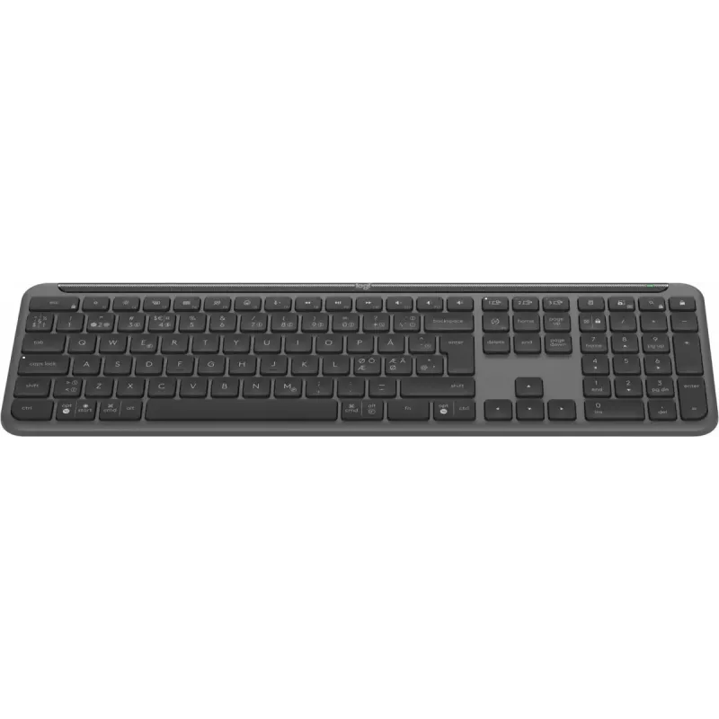 Logitech K950 Signature Teclado fino de oficina RF Wireless Bluetooth QWERTY Danés Finés Nórdico Sueco Grafito
