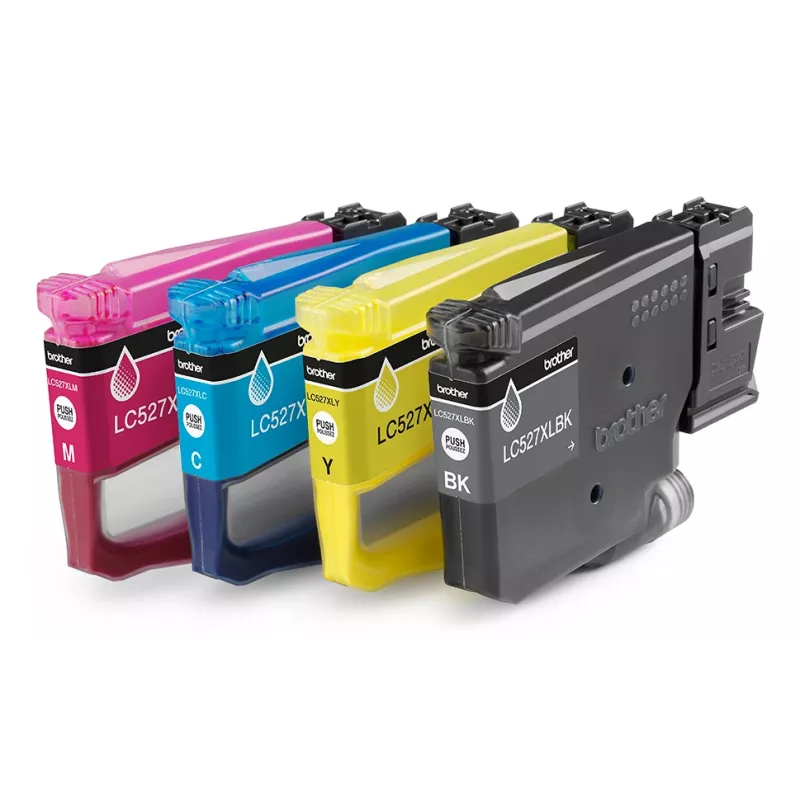 Brother LC-527XLVAL value pack de cartuchos de tinta XL, 4 uds. (negro, cian, magenta, amarillo), alto rendimiento, 3000/2000 páginas, pigmentada