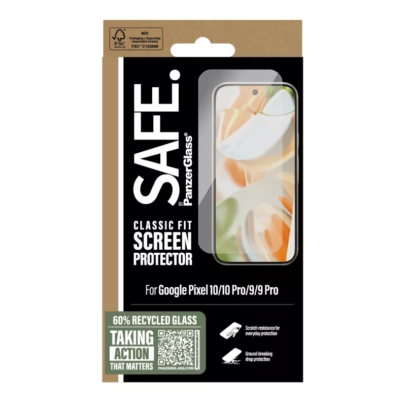 Protector de pantalla PanzerGlass SAFE. by Google Pixel 10 10 Pro 9 9 Pro antirrayaduras y antigolpes