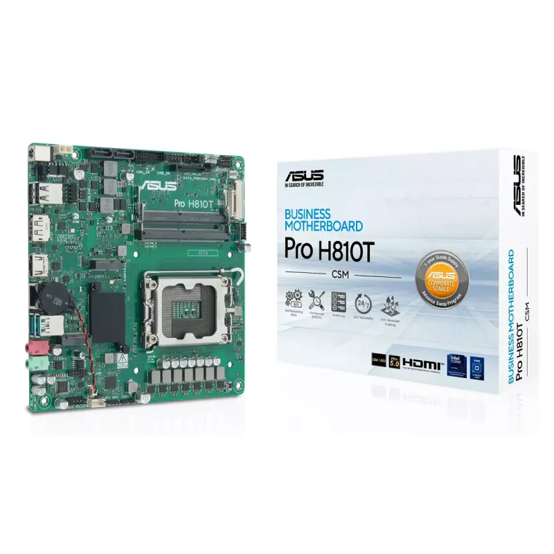Placa base ASUS Pro H810T-CSM Intel H810 LGA 1851 Mini ITX DDR5 128GB