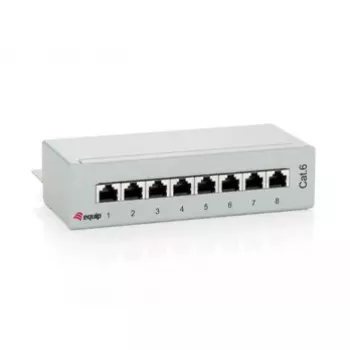 Panel de conexiones de escritorio Equip 8 puertos Cat.6, Gris claro