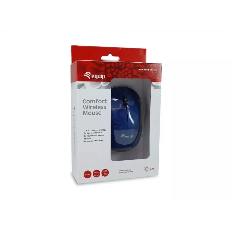 Ratón Equip Comfort Wireless Azul RF Wireless