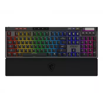MSI Strike Pro Teclado gaming mecánico silencioso inalámbrico, distribución DE (QWERTZ), negro