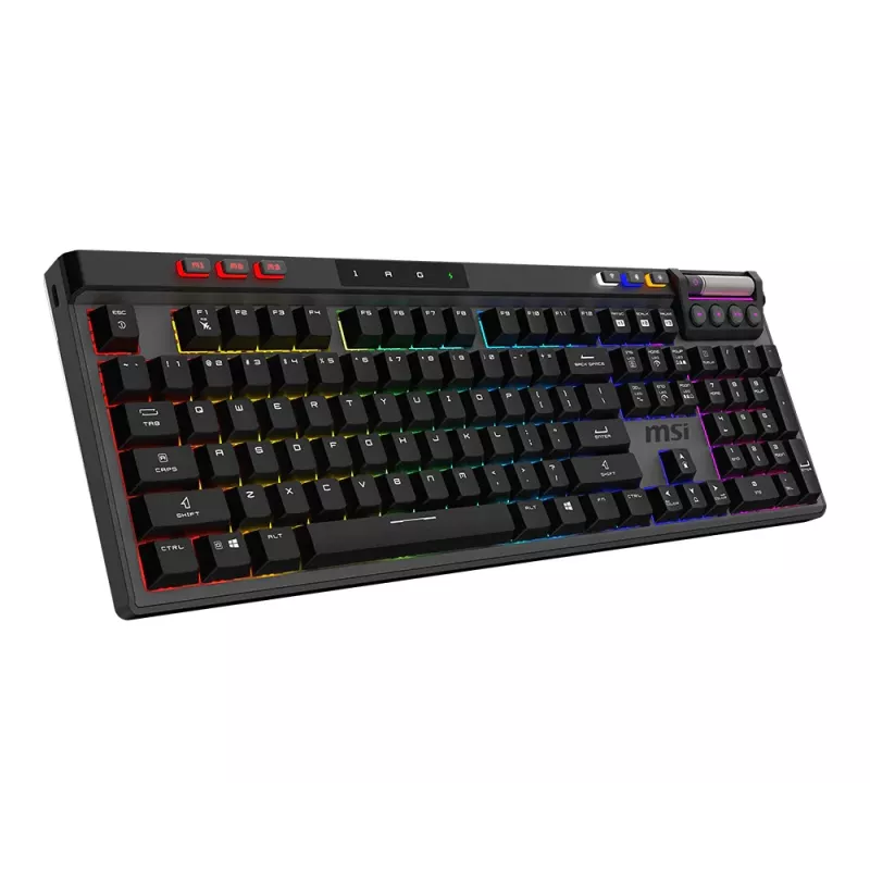 MSI Strike Pro Teclado gaming mecánico silencioso inalámbrico, distribución DE (QWERTZ), negro
