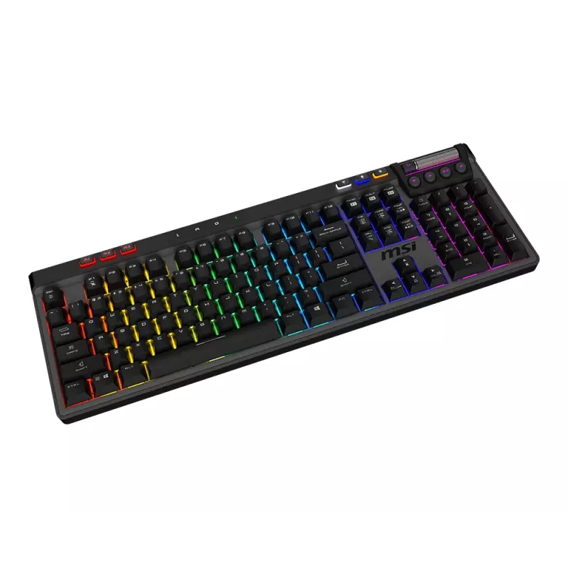 MSI Strike Pro Teclado gaming mecánico silencioso inalámbrico, distribución DE (QWERTZ), negro