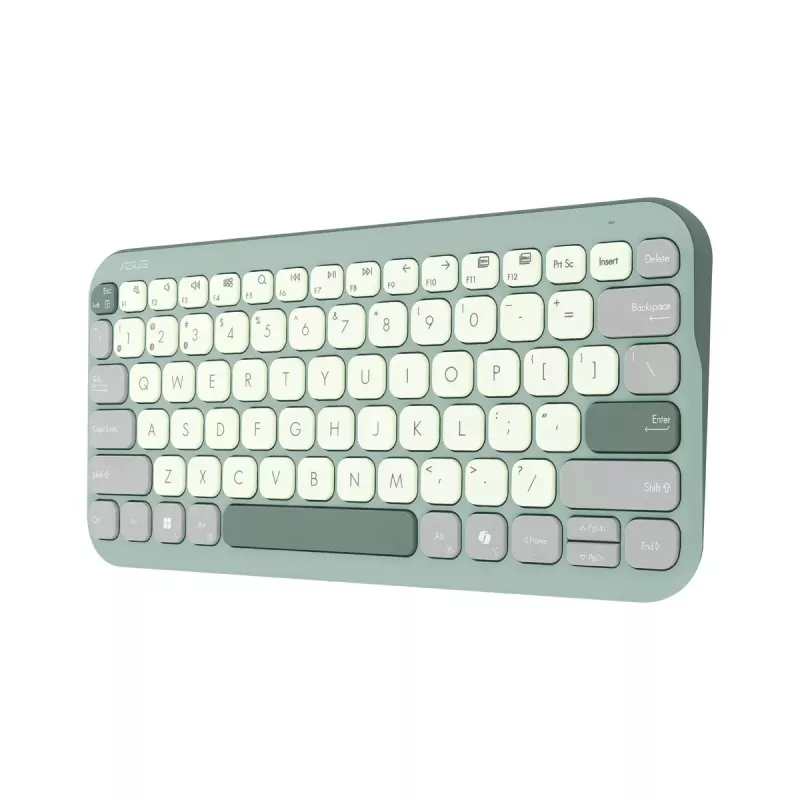 ASUS KW100 /GN/GE/81 Teclado Home Bluetooth QWERTZ Alemán Verde, Verde claro