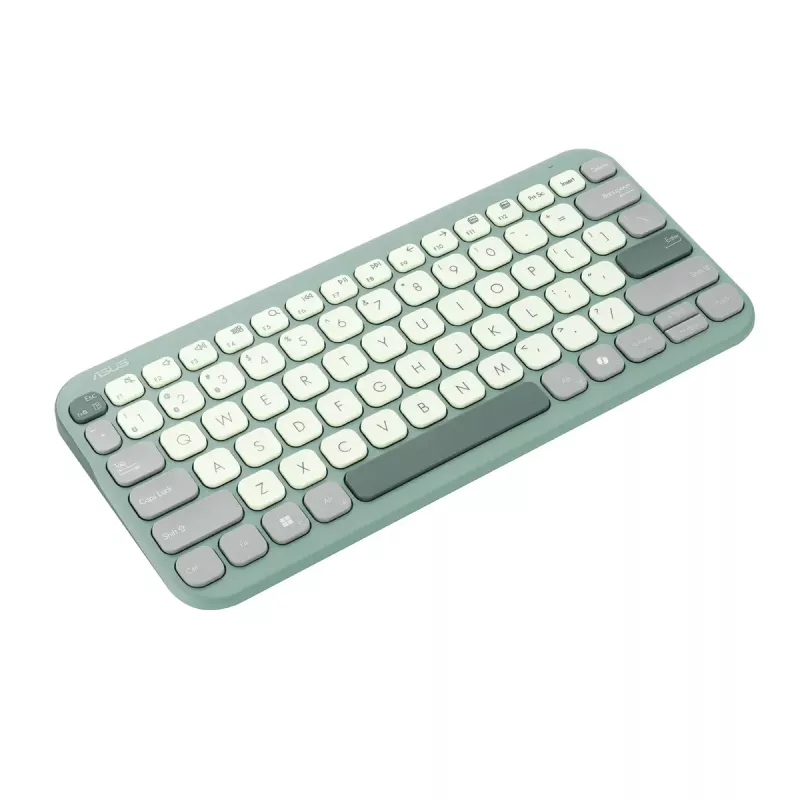 ASUS KW100 /GN/GE/81 Teclado Home Bluetooth QWERTZ Alemán Verde, Verde claro