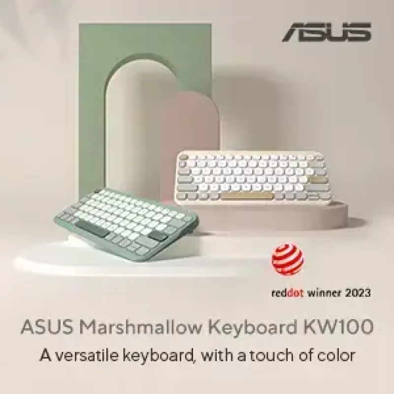 ASUS KW100 /GN/GE/81 Teclado Home Bluetooth QWERTZ Alemán Verde, Verde claro