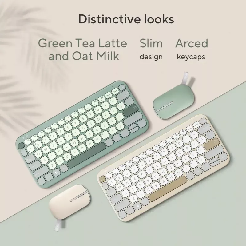 ASUS KW100 /GN/GE/81 Teclado Home Bluetooth QWERTZ Alemán Verde, Verde claro
