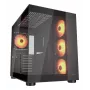 Caja PC semitorre COUGAR FV150 ARGB — Negra, ATX/MicroATX/Mini-ITX, 3x120 mm frontal + 1x120 mm trasero, 2x3,5