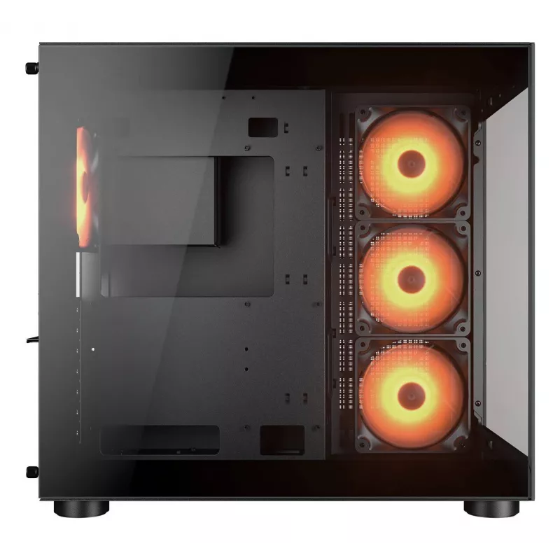 Caja PC semitorre COUGAR FV150 ARGB — Negra, ATX/MicroATX/Mini-ITX, 3x120 mm frontal + 1x120 mm trasero, 2x3,5