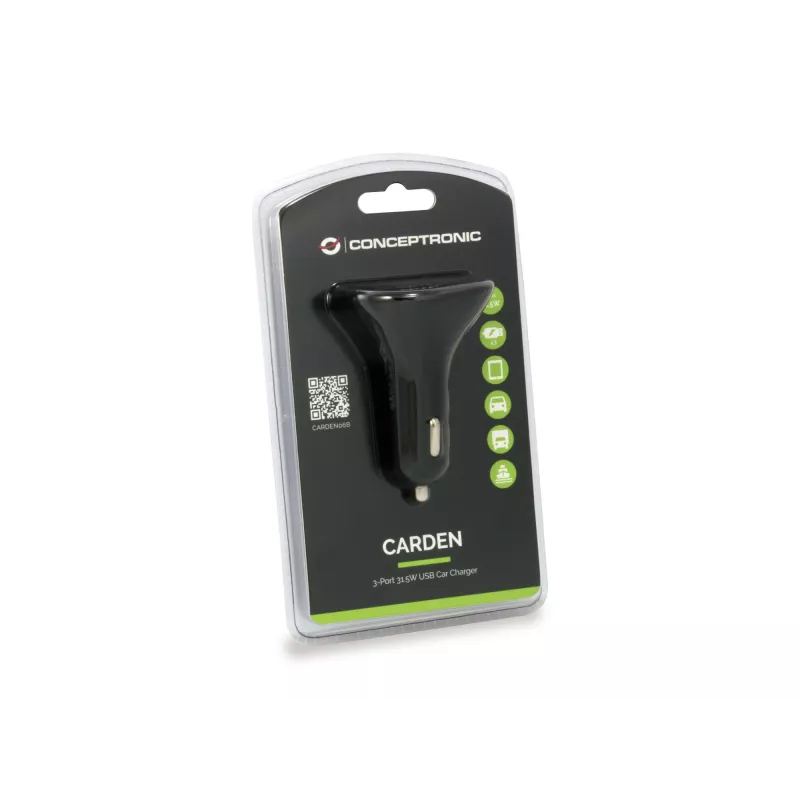 Cargador móvil Conceptronic CARDEN06B Universal Negro Mechero de coche