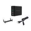 Cargador de sobremesa Conceptronic OZUL 4 puertos 65W USB PD, Interior, AC, 5 V, Negro