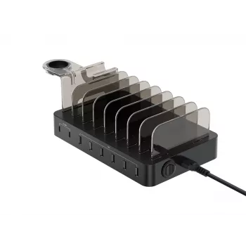 Estación de carga Conceptronic OZUL 8 puertos 75W USB PD, Interior, AC, 12 V, Negro