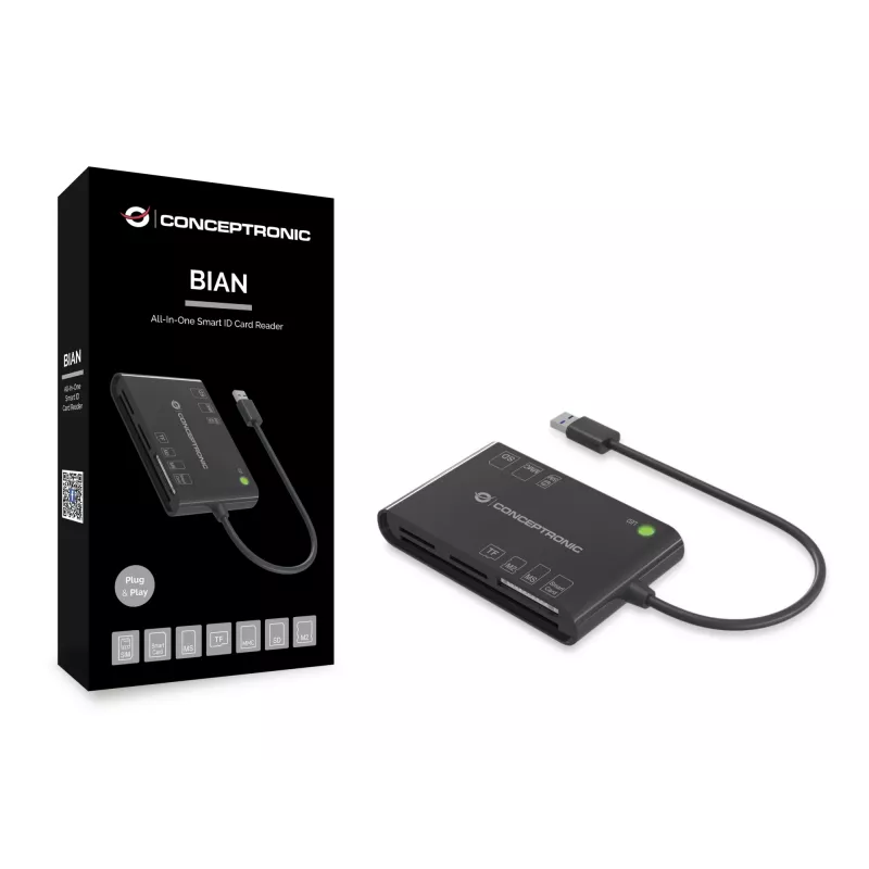 Lector de tarjetas Smart ID todo en uno Conceptronic BIAN