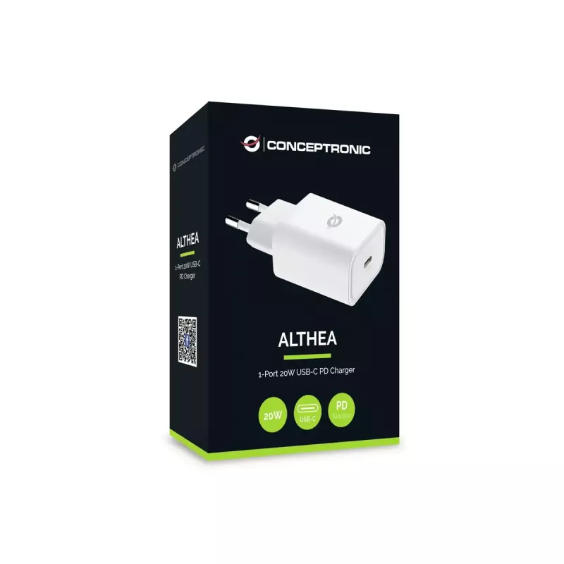 Cargador Conceptronic ALTHEA07W 1 puerto 20W USB-C PD