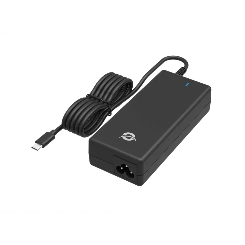 Cargador de sobremesa Conceptronic OZUL03BUK 100W GaN USB PD, cable USB-C integrado, enchufe UK