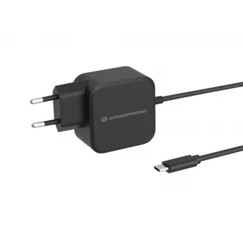 Cargador Conceptronic OZUL04BE 67W GaN USB PD, cable USB-C integrado