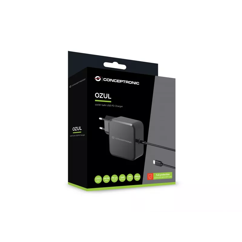 Cargador móvil Conceptronic OZUL05BE Universal Negro AC Interior