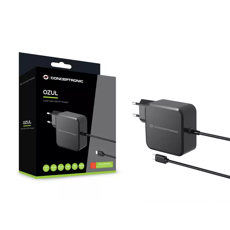 Cargador móvil Conceptronic OZUL05BE Universal Negro AC Interior