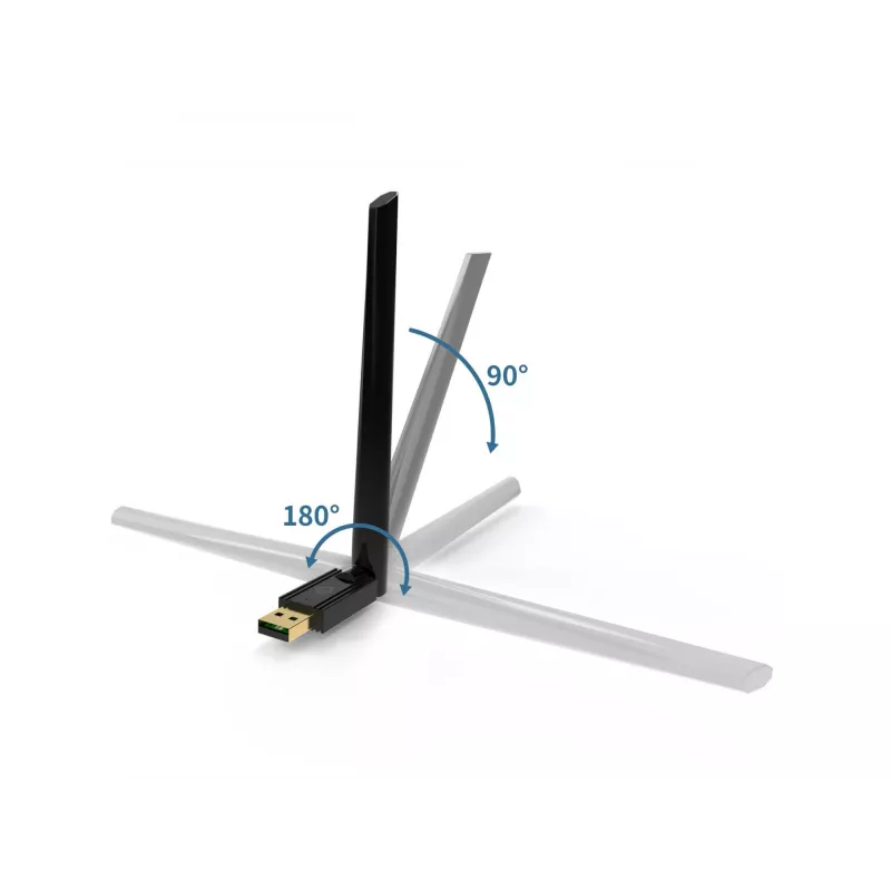 Adaptador USB Bluetooth 5.3 de largo alcance Conceptronic ABBY17B, antena externa