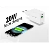 Cargador Conceptronic 2 puertos 20W GaN USB PD, USB-C x 1, USB-A x 1 ALTHEA15W