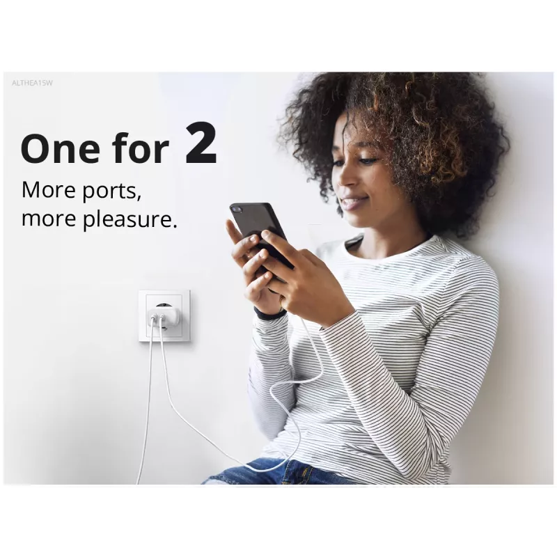Cargador Conceptronic 2 puertos 20W GaN USB PD, USB-C x 1, USB-A x 1 ALTHEA15W