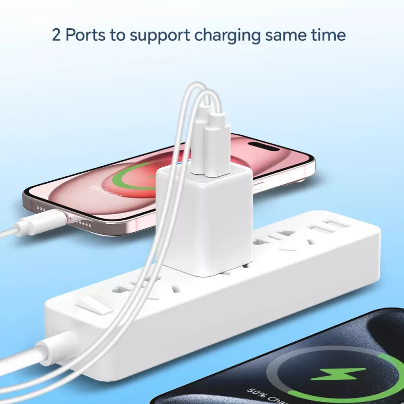 Cargador Conceptronic 2 puertos 20W GaN USB PD, USB-C x 1, USB-A x 1 ALTHEA15W