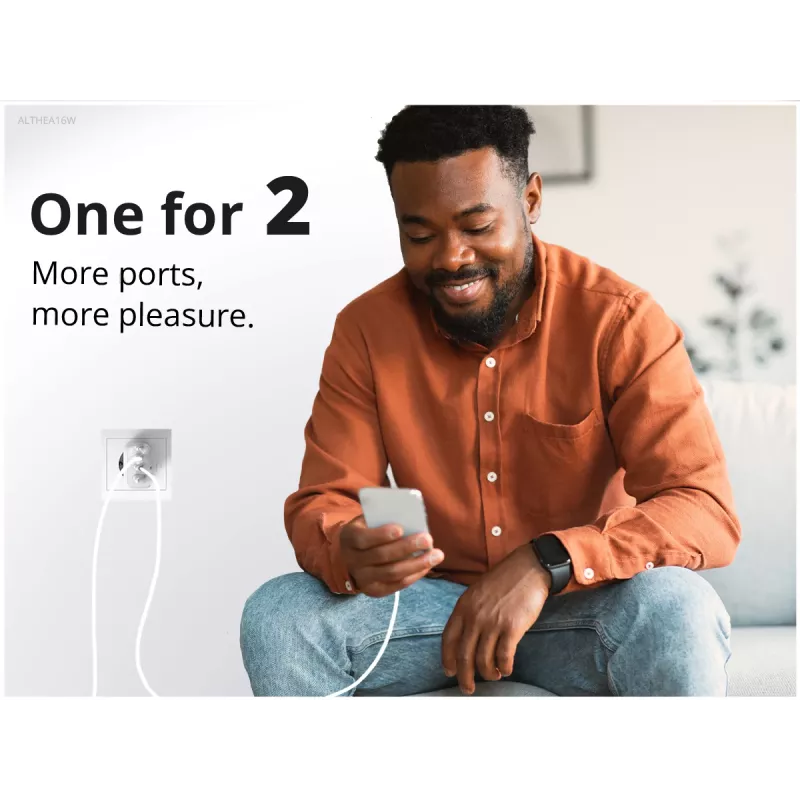 Cargador Conceptronic 2 puertos 33W GaN USB PD con cable de carga 3en1, USB-C x 1, USB-A x 1, QC 3.0, PPS