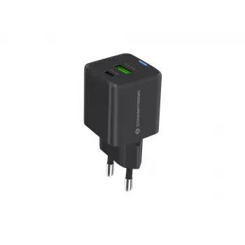 Cargador Conceptronic 2 puertos 33W GaN USB PD con cable de carga 3en1, USB-C x 1, USB-A x 1, QC 3.0, PPS