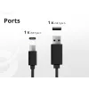Cargador Conceptronic 2 puertos 33W GaN USB PD con cable de carga 3en1, USB-C x 1, USB-A x 1, QC 3.0, PPS