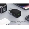Cargador Conceptronic 2 puertos 33W GaN USB PD con cable de carga 3en1, USB-C x 1, USB-A x 1, QC 3.0, PPS