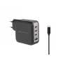 Cargador Conceptronic 4 puertos 100W GaN USB PD con cable de carga USB-C, USB-C x 3, USB-A x 1, QC 3.0, PPS