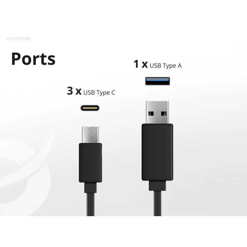 Cargador Conceptronic 4 puertos 100W GaN USB PD con cable de carga USB-C, USB-C x 3, USB-A x 1, QC 3.0, PPS