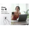 Cargador Conceptronic 4 puertos 100W GaN USB PD con cable de carga USB-C, USB-C x 3, USB-A x 1, QC 3.0, PPS