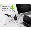Cargador Conceptronic 4 puertos 100W GaN USB PD con cable de carga USB-C, USB-C x 3, USB-A x 1, QC 3.0, PPS