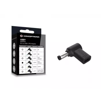 Adaptador DC a USB-C Conceptronic ABBY15PC04, Asus/Universal 5,5x2,5mm, 18–20V