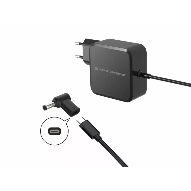 Adaptador DC a USB-C Conceptronic ABBY15PC04, Asus/Universal 5,5x2,5mm, 18–20V